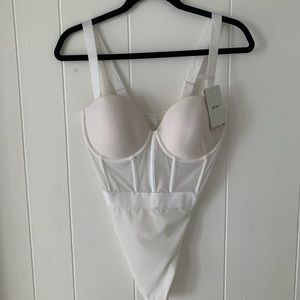 NWT DKNY 34D Bra Cup Bodysuit with Thong - Fully Adjustable